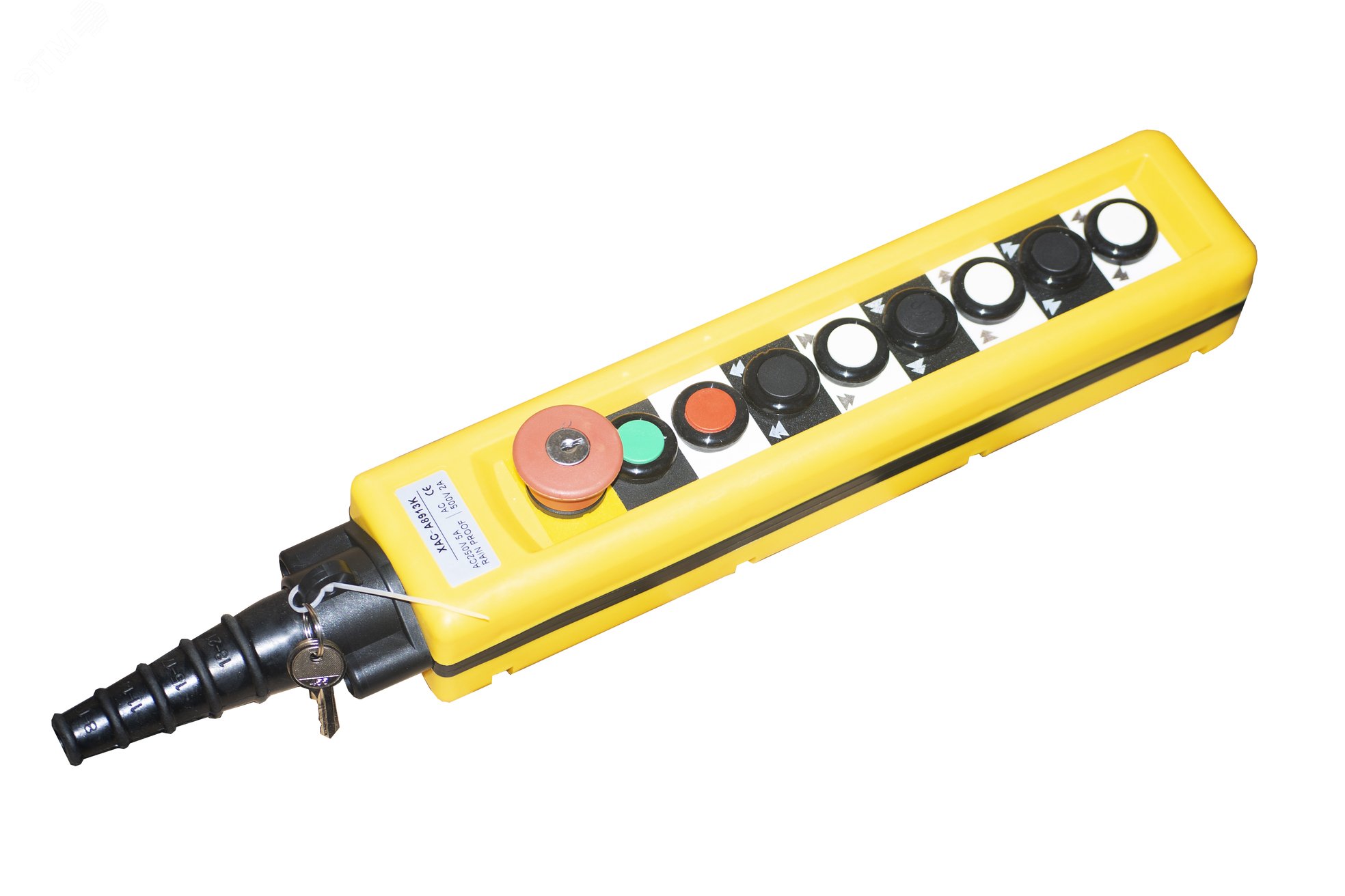 Пульт управления краном ХАС-А8913К (8 кнопок, 2 скорости, авар. стоп + ключ)