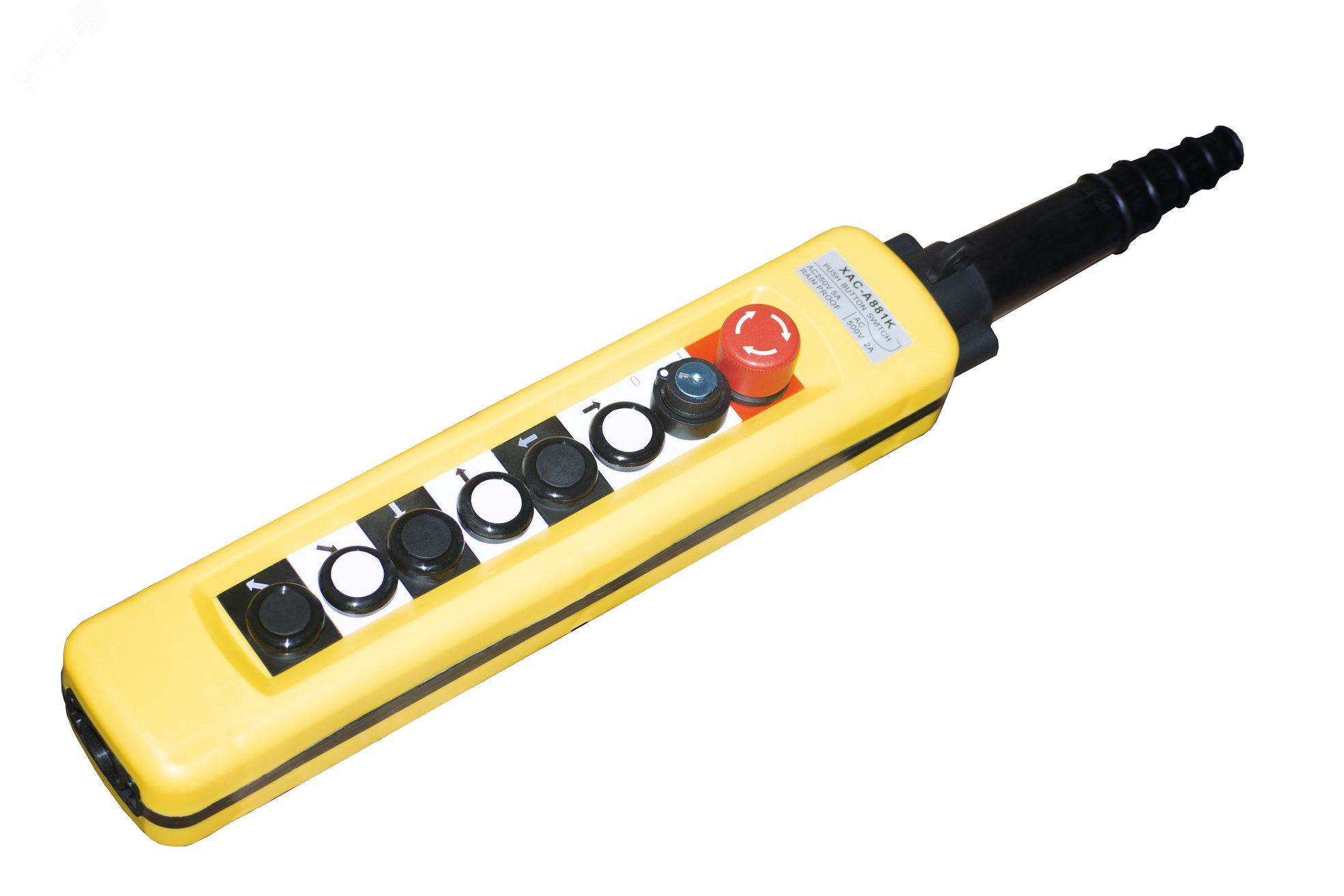 Пульт управления краном ХАС-А881К (6 кнопок, 1 скорости, авар. стоп + ключ)