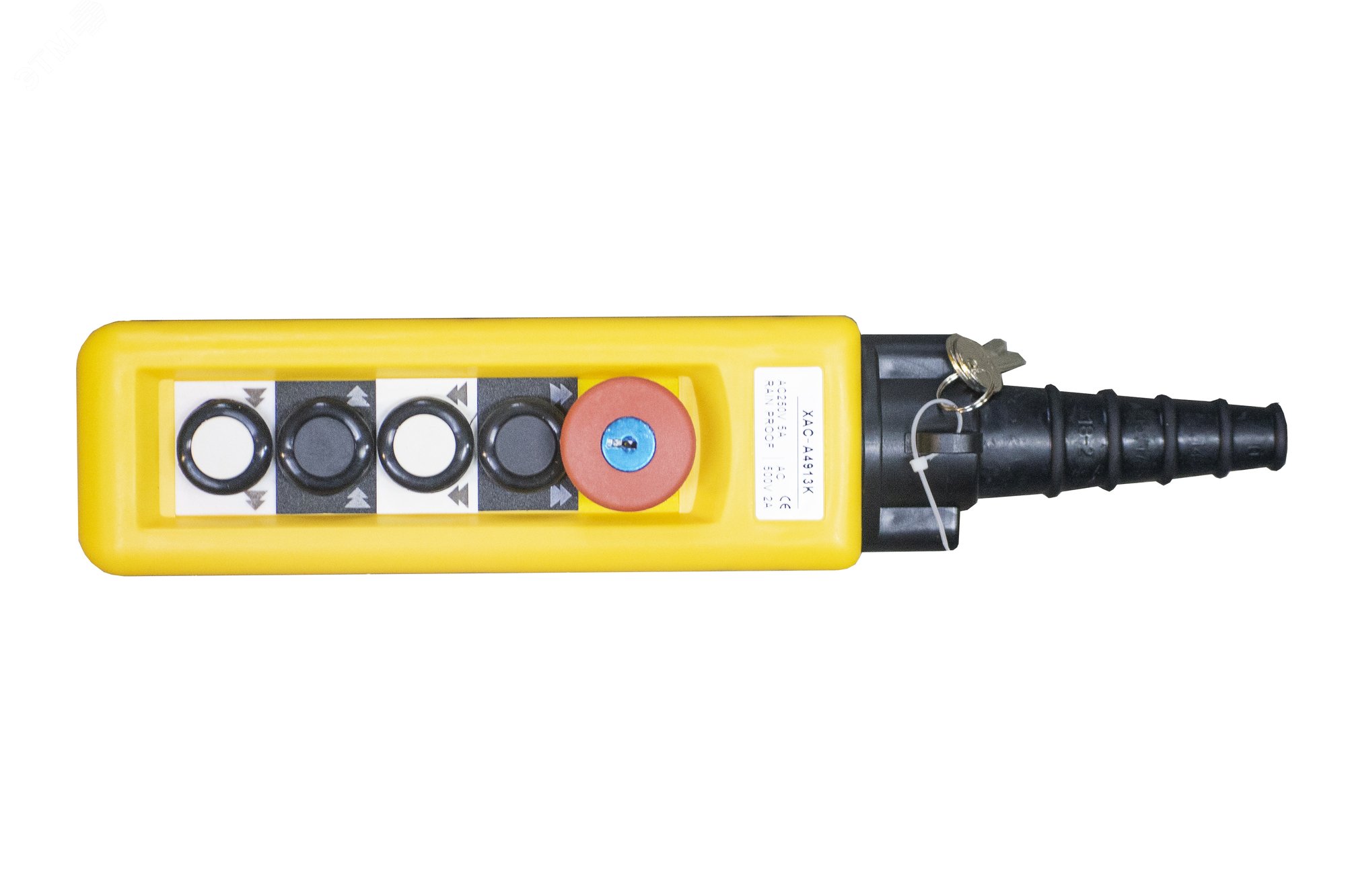 Пульт управления краном ХАС-А4913К (4 кнопки, 2 скорости, авар. стоп + ключ)