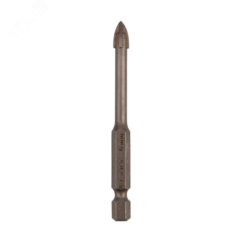 Сверло по стеклу и керамике 6 мм 4 грани шестигранный хвостовик