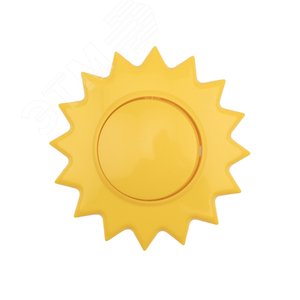 Выключатель одноклавишный KRANZ HAPPY Солнце скрытой установки, желтый