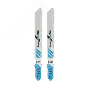 Пилка для электролобзика 75 мм 21 з/д 1,5-3 мм T118A (2 шт./уп.) (металл)