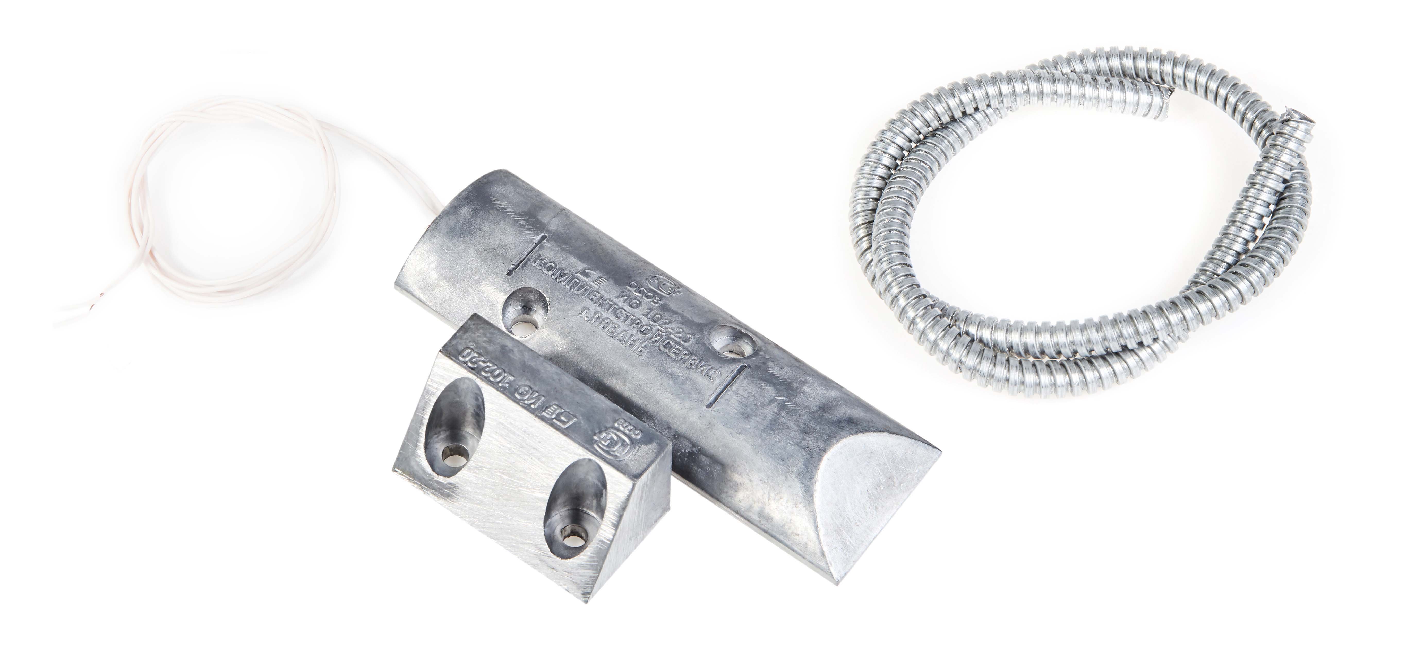 Извещатель охранный магнитоконтактный точечный,   защитный металлический гофрорукав