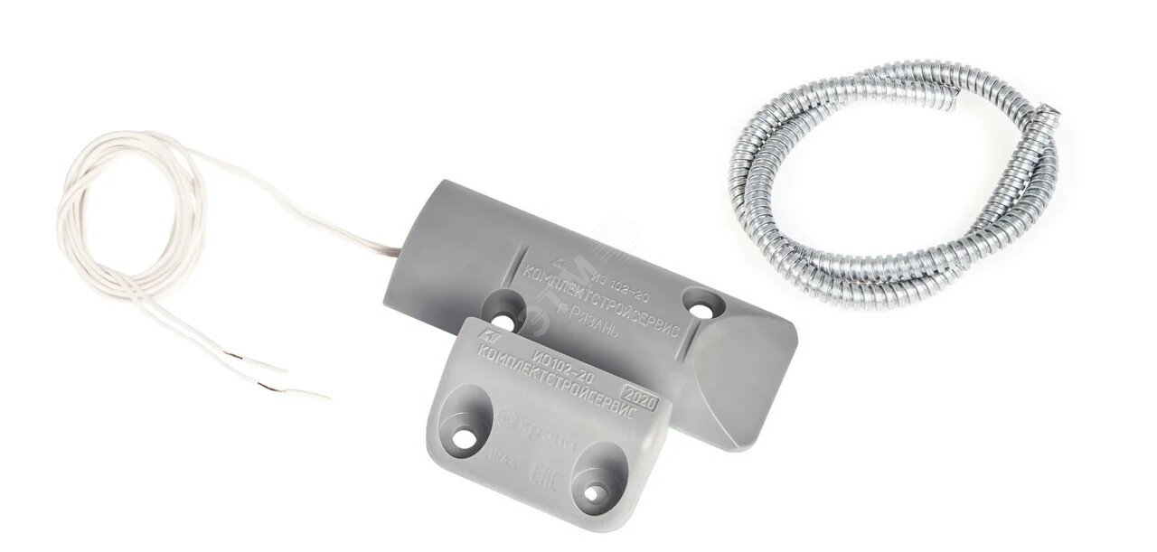 Извещатель охранный магнитоконтактный точечный защитный металлический гофрорукав