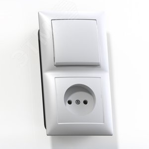 СЕЛЕНА Блок комбинированны скрытой установки (одноклавишный выключатель +розетка) БКВР-408, белый