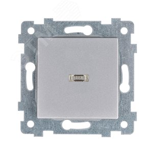 Аксиома Механизм выключателя одноклавишного скрытой установки со светоиндикацией С110-448 Алюмини
