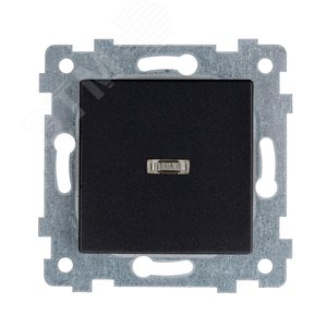 Аксиома Механизм выключателя одноклавишного скрытой установки со светоиндикацией С110-448 Оникс