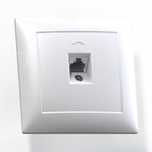 СЕЛЕНА Розетка телефонная скрытой установки одноместная РТ1-398, слоновая кость