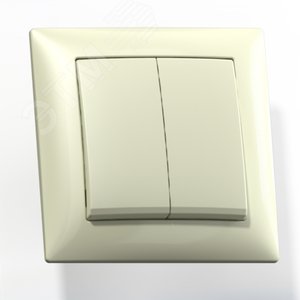 СЕЛЕНА Выключатель двухклавишный С510-379 скрытый слоновая кость