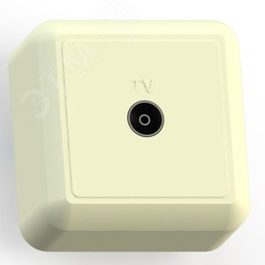 ОПТИМА Розетка телевизионная открытой установки оконечная, РТА-Э, слоновая кость