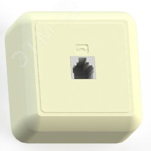 ОПТИМА Розетка открытой установки телефонная, РТ5-7, слоновая кость