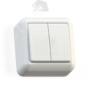 ОПТИМА Выключатель открытой установки двухклавишный, 10А А510-380 белый