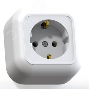 Валентина Розетка 1 пост наружная с заземлением белый РА16-638