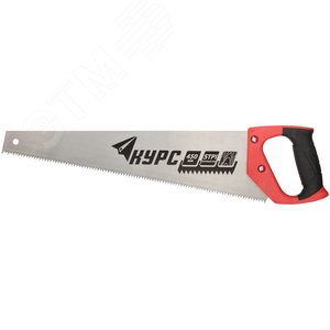 Ножовка по дереву универсальная, шаг 4.5 мм, пластиковая прорезиненная ручка 450 мм