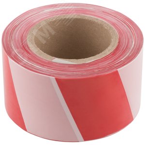 Лента сигнальная (красно-белая) 75 мм х 250 м