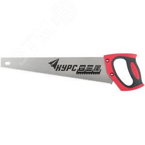 Ножовка по дереву универсальная, шаг 4.5 мм, пластиковая прорезиненная ручка 400 мм