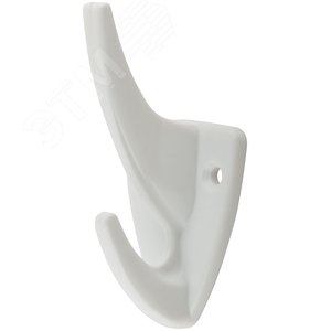 Крючок-вешалка 2-рожковый пластиковый белый