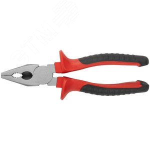 Плоскогубцы комбинированные ''Оптима'', двухцветные обрезиненные ручки, полированная сталь 200 мм