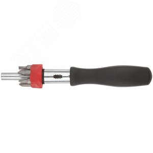 Отвертка реверсивная, 6 CrV бит, пластиковая ручка