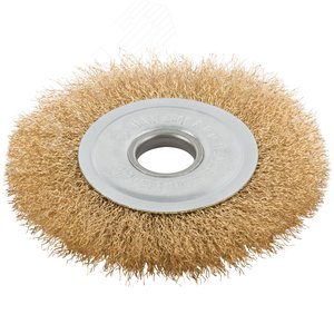 Кордщетка дисковая прямая, посадочный диаметр 22.2 мм, латунированная волнистая проволока 125 мм