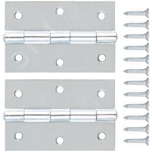 Петли универсальные, набор 2 шт., цинк 75 х 50 мм