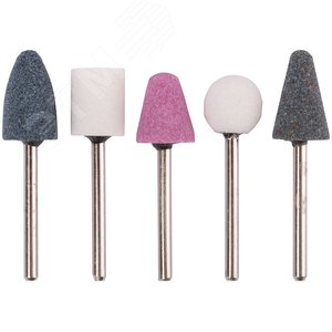 Шарошки абразивные по металлу, 5 шт, штифт 3 мм (малые)