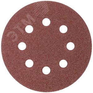 Круги шлифовальные с отверстиями (липучка), алюминий-оксидные, 125 мм, 5 шт Р 36