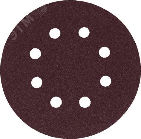 Круги шлифовальные с отверстиями (липучка), алюминий-оксидные, 125 мм, 5 шт. Р 600