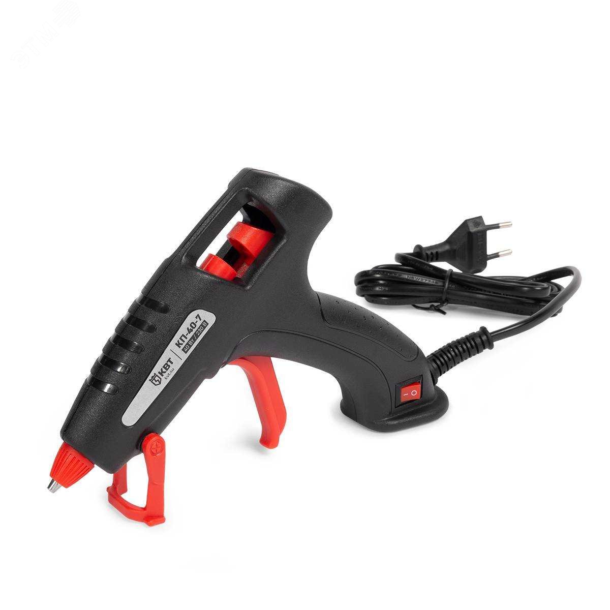 Пистолет клеевой 40 Вт с диаметром стержня 7 мм КП-40-7 серия ПРОФИ