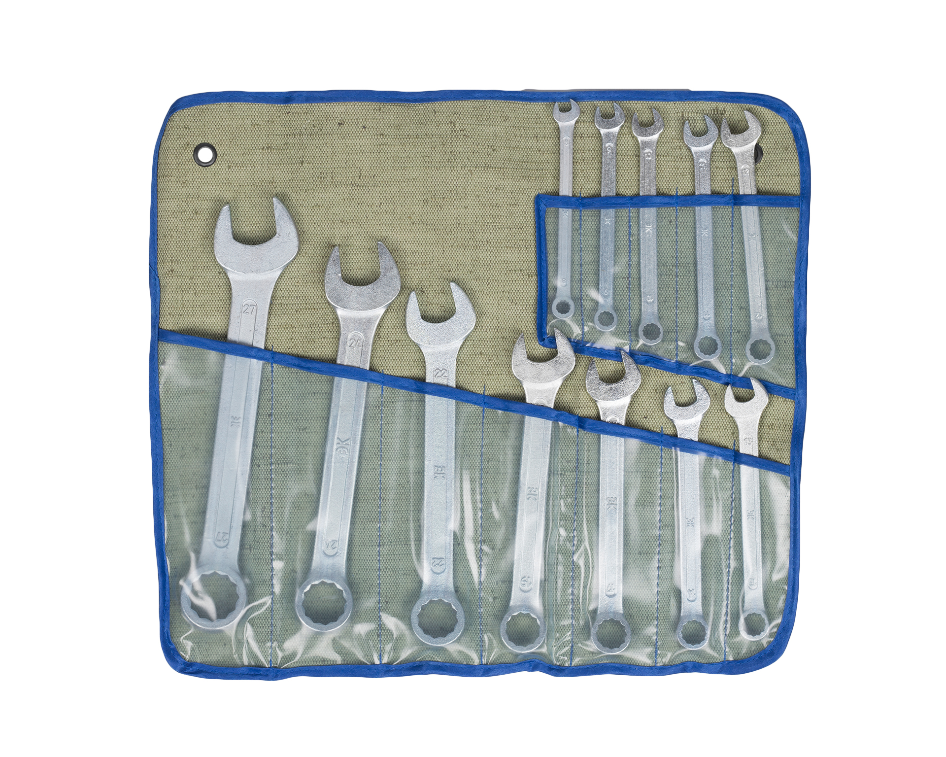 Набор ключей гаечных комбинированных 12 шт. (8-27) брезентовая сумка КЗСМИ