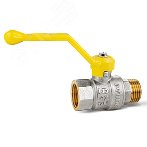 Кран шаровый латунный никелированный 11б27п Ду32 Ру25 (1 1/4') ВР/НР рычаг GAS