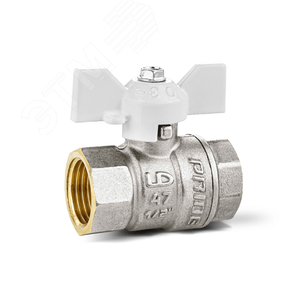 Кран шаровой 11б27п1 Ду20 Ру40 (3/4') ВВ белая ручка бабочка