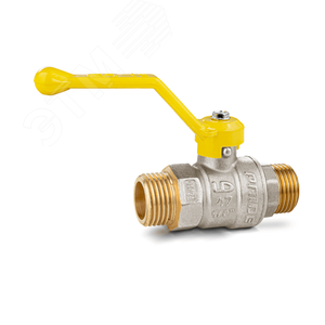 Кран шаровый латунный никелированный 11б27п Ду15 Ру40 (1/2') НР/НР рычаг GAS