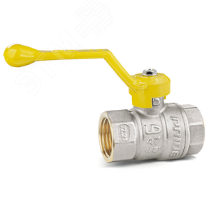 Кран шаровый латунный никелированный 11б27п Ду15 Ру40 (1/2') ВР/ВР рычаг GAS