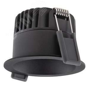 Светильник светодиодный ДВО-8Вт 2700K 8(6/4)Вт 640(80/50 процентов )лм IP44 CRI90 управляемый антибликовый защитный угол 70 град. черный SPOT