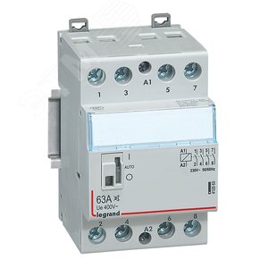 Контактор 230V 4НО 63А бесшумный с ручкой управления CX3