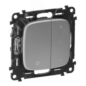 Valena ALLURE Светорегулятор кнопочный универсальный 400Вт без нейтрали С лицевой панелью Алюминий