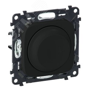 Valena ALLURE Светорегулятор с поворотной ручкой универсальный 300Вт без нейтрали С лицевой панелью Антрацит