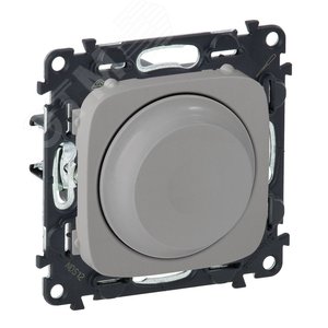 Valena ALLURE Светорегулятор с поворотной ручкой универсальный 300Вт без нейтрали С лицевой панелью Алюминий