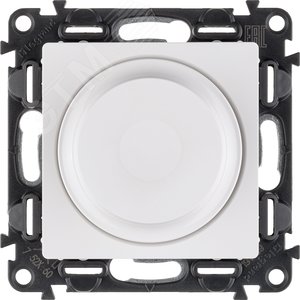 Valena LIFE Светорегулятор с поворотной ручкой универсальный 300Вт без нейтрали С лицевой панелью Белый