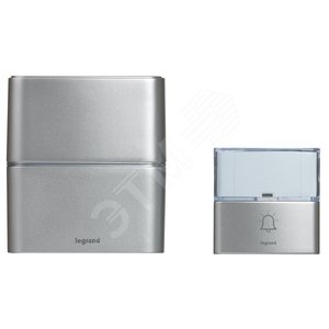 Звонок беспроводной - комплект Премиум - 30 рингтонов - дальность 200 м - цвет алюминий