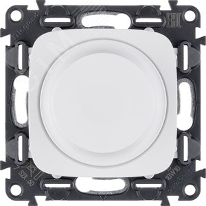 Valena ALLURE Светорегулятор с поворотной ручкой универсальный 300Вт без нейтрали С лицевой панелью Белый