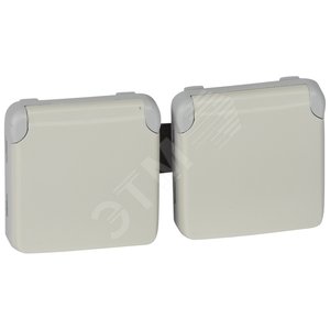 Plexo Розетка 2К+З SCHUKO белая 2п горизонтальная