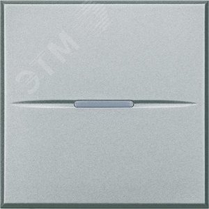 Axolute. Кнопка аксиальная одноклавишная 10А 250В. Автоматические клеммы. 2 модуля. Цвет Алюминий