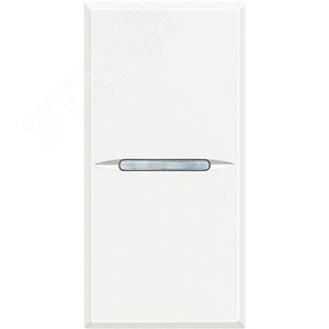 Axolute. Кнопка аксиальная одноклавишная 10А 250В. Автоматические клеммы. 1 модуль. Цвет Белый