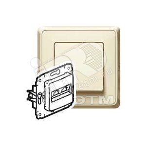 Cariva Блок: выключатель одноклавишный+выключатель двухклавишный+розетка с заземлением бежевый