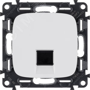 Розетка Valena ALLURE информационная одиночная RJ45 категория 5е UTP лицевая панель белая