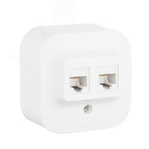 Quteo Розетка двойная компьютерная RJ45 категория 5е UTP белая наружная
