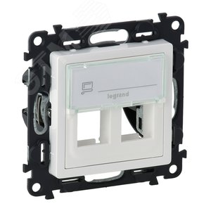 Valena LIFE Адаптер для разьемов Keystone двойной С лицевой панелью Белый