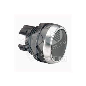 Головка кнопки с потайным толкателем, цвет черный